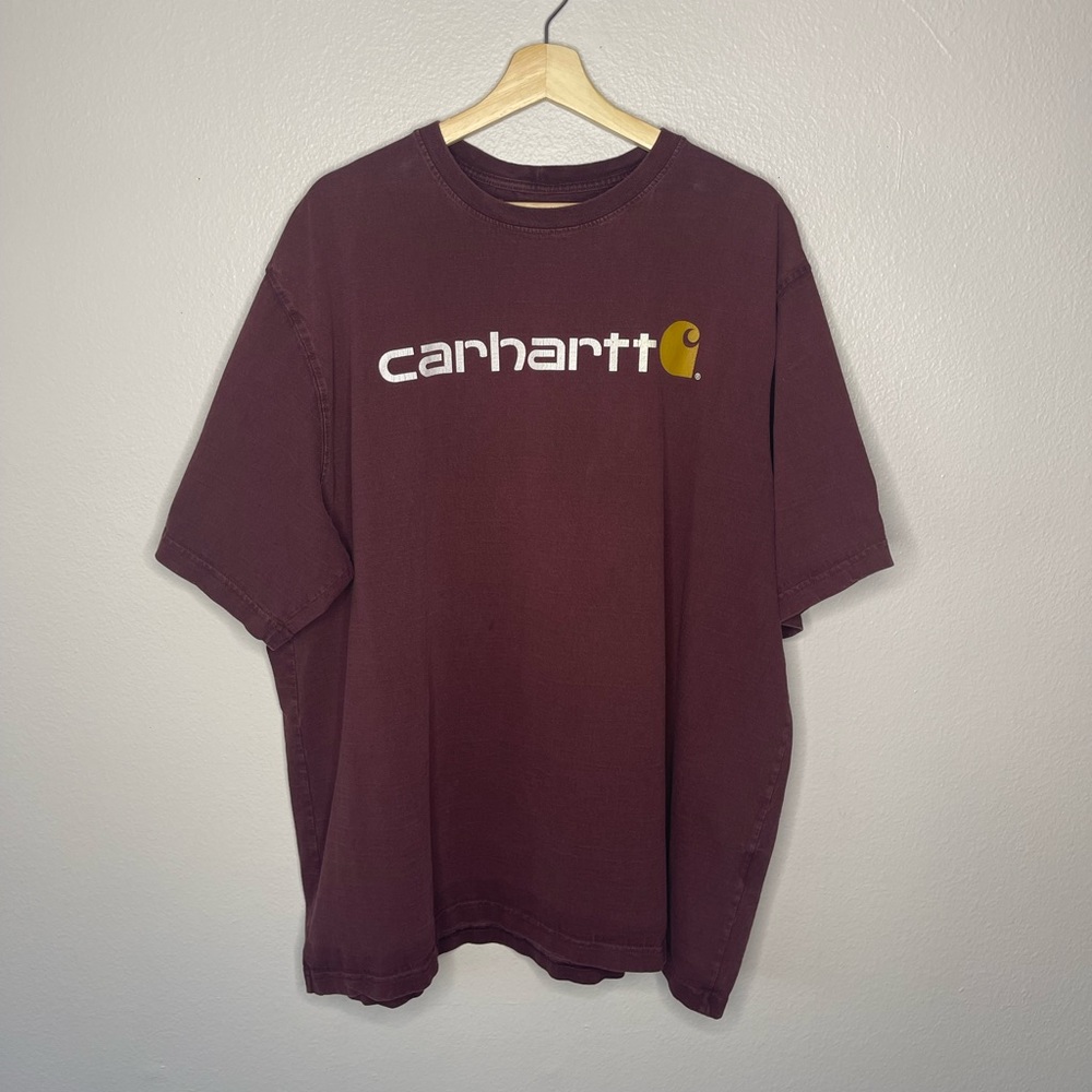 Carhartt Men's Burgundy Maroon Crewneck Original Fit Tee Shirt Size XXL 2XL